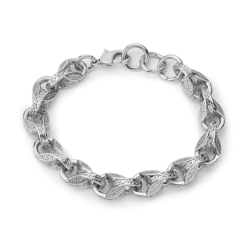 12mm Silver Filled Bonded 3D Tulip Bracelet 8/9 Inches