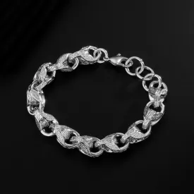 12mm Silver Filled Bonded 3D Tulip Bracelet 8/9 Inches