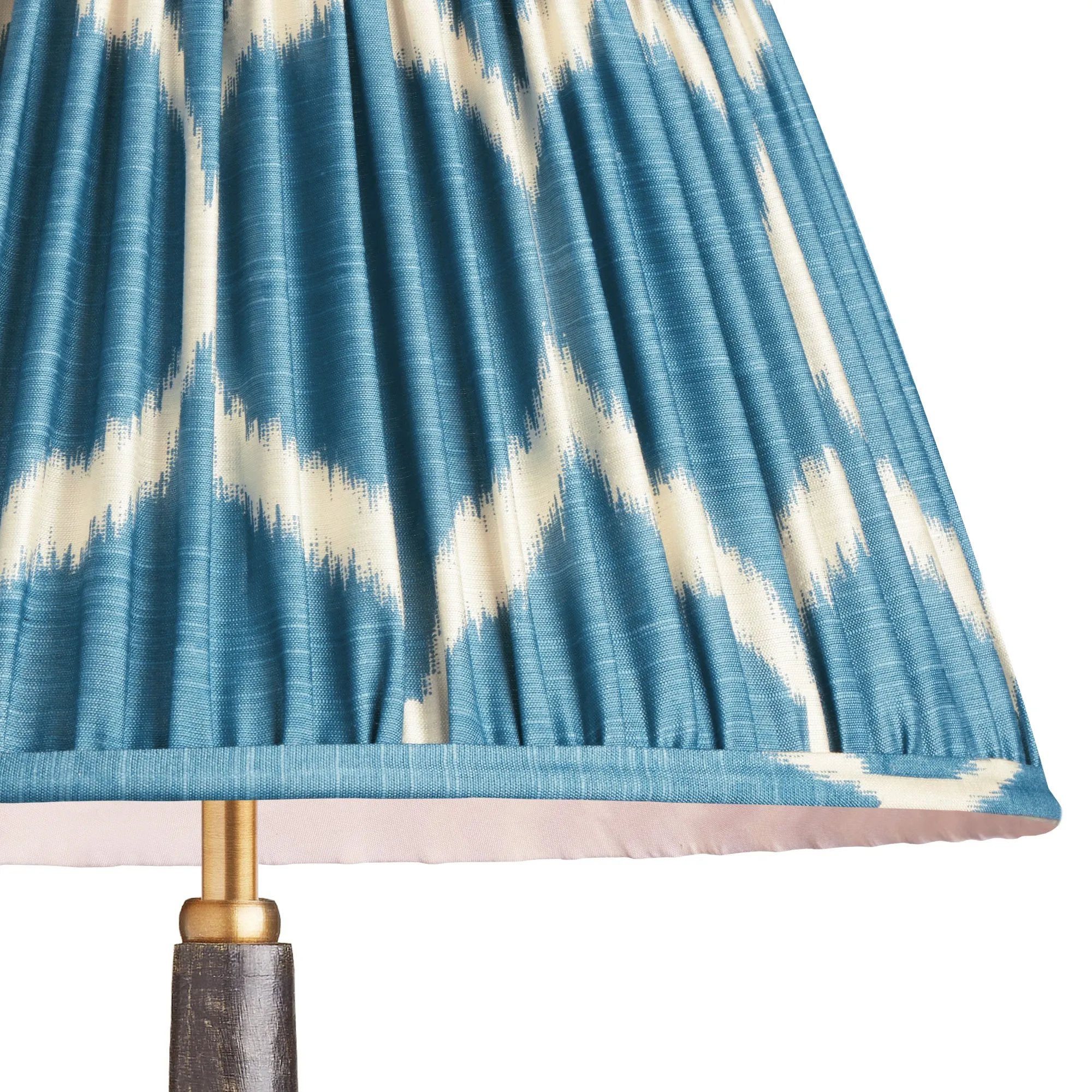 16cm empire shade in turkish blue Yoda printed silk ikat