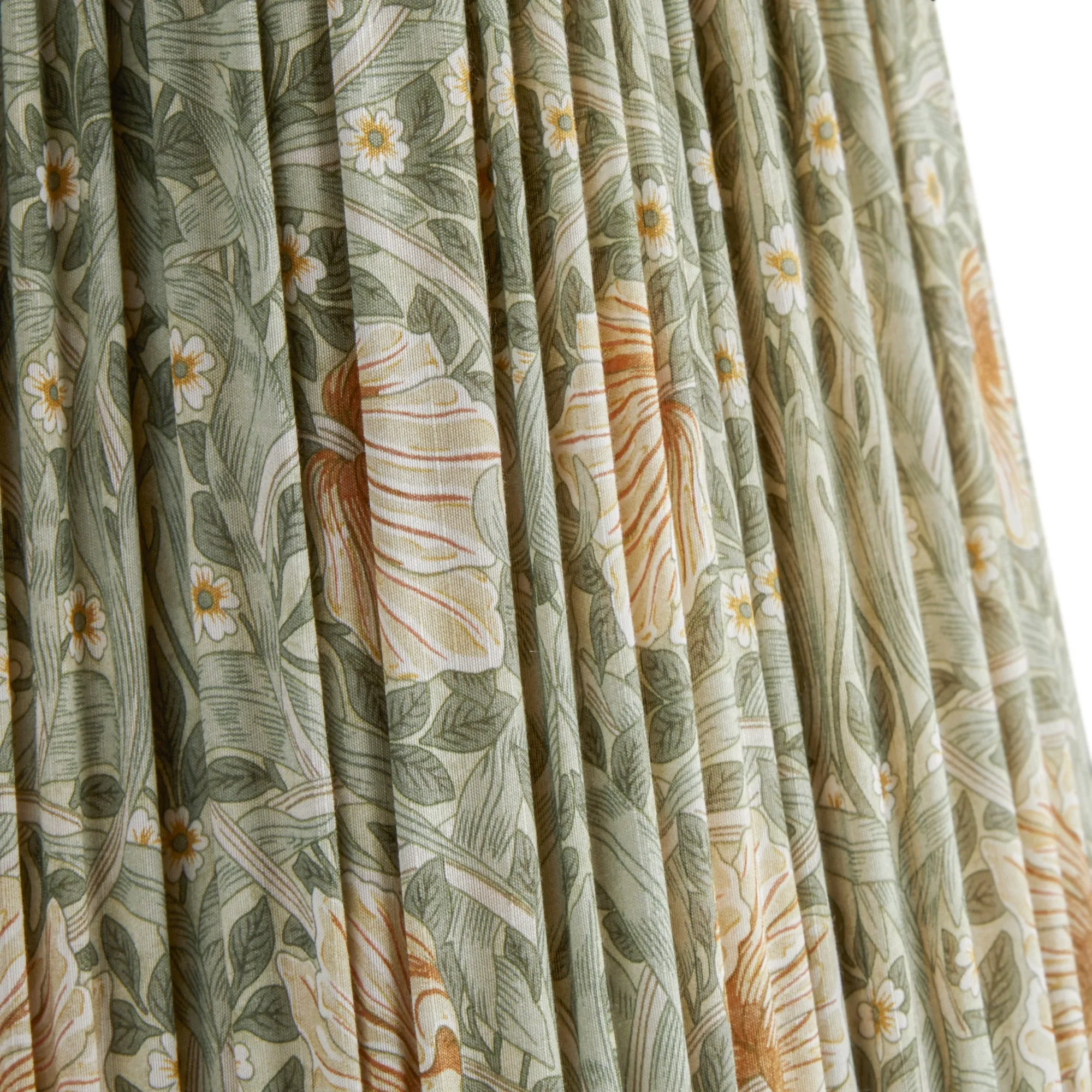 16cm scalloped empire shade in bayleaf & manilla silk Pimpernel by Morris & Co.