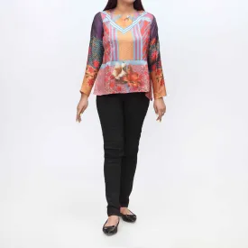 1PC- Digital Printed Shamoz Silk Top PW9010