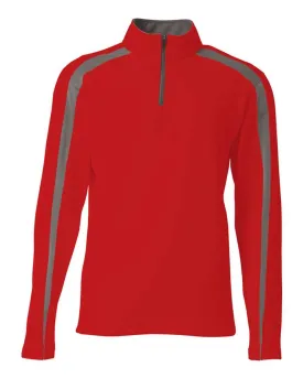 A4 NB4005 Spartan Fleece Quarter Zip - Scarlet Graphite