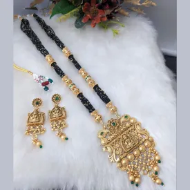 Aamrapali Gold Plated Long Temple Necklace Set