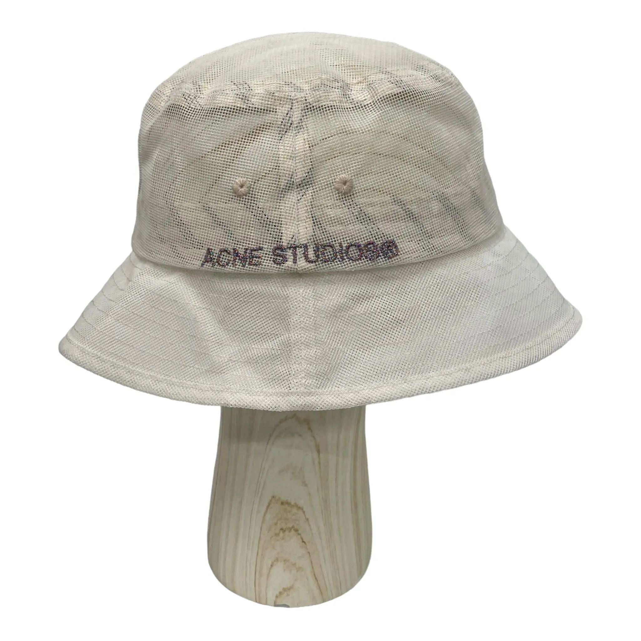 Acne Studios/Bucket Hat/Cotton/WHT/GLITTER LETTERS