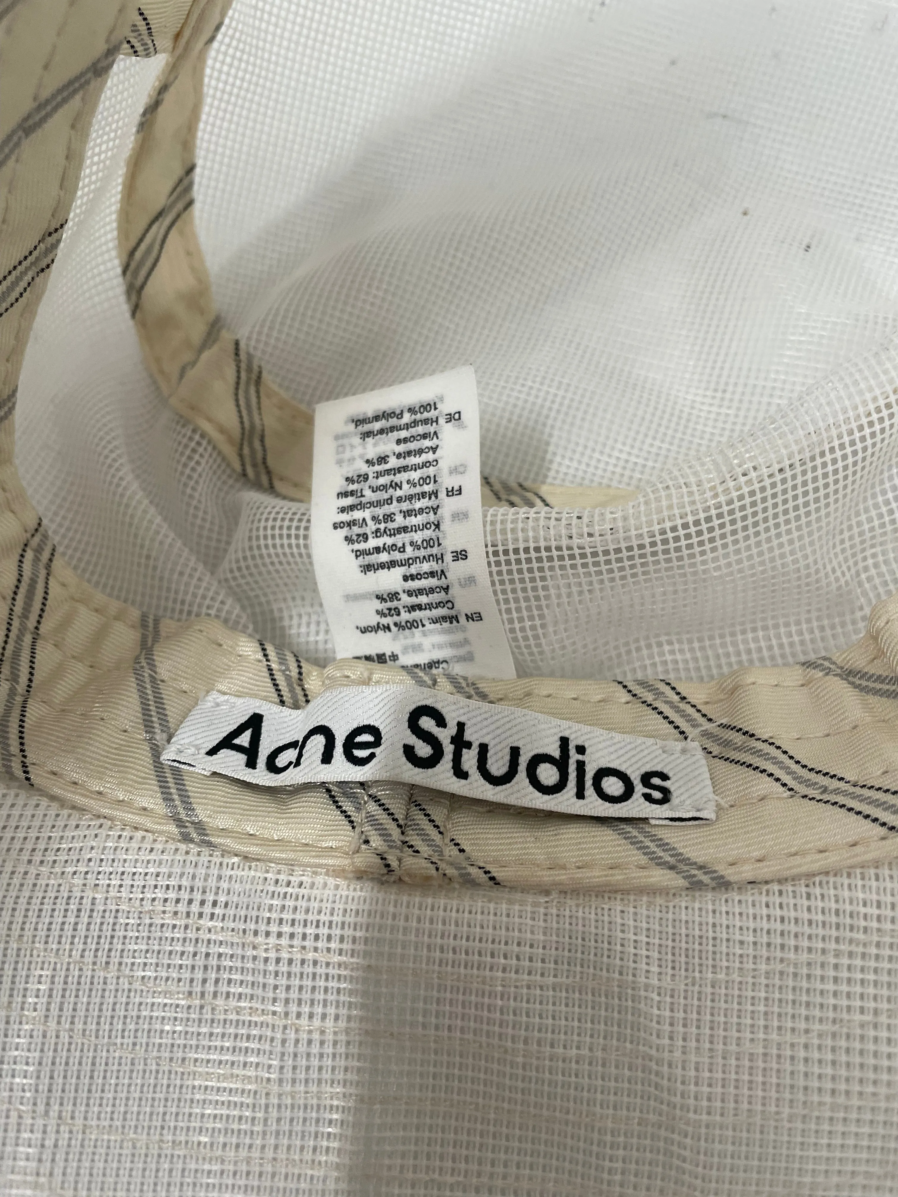 Acne Studios/Bucket Hat/Cotton/WHT/GLITTER LETTERS