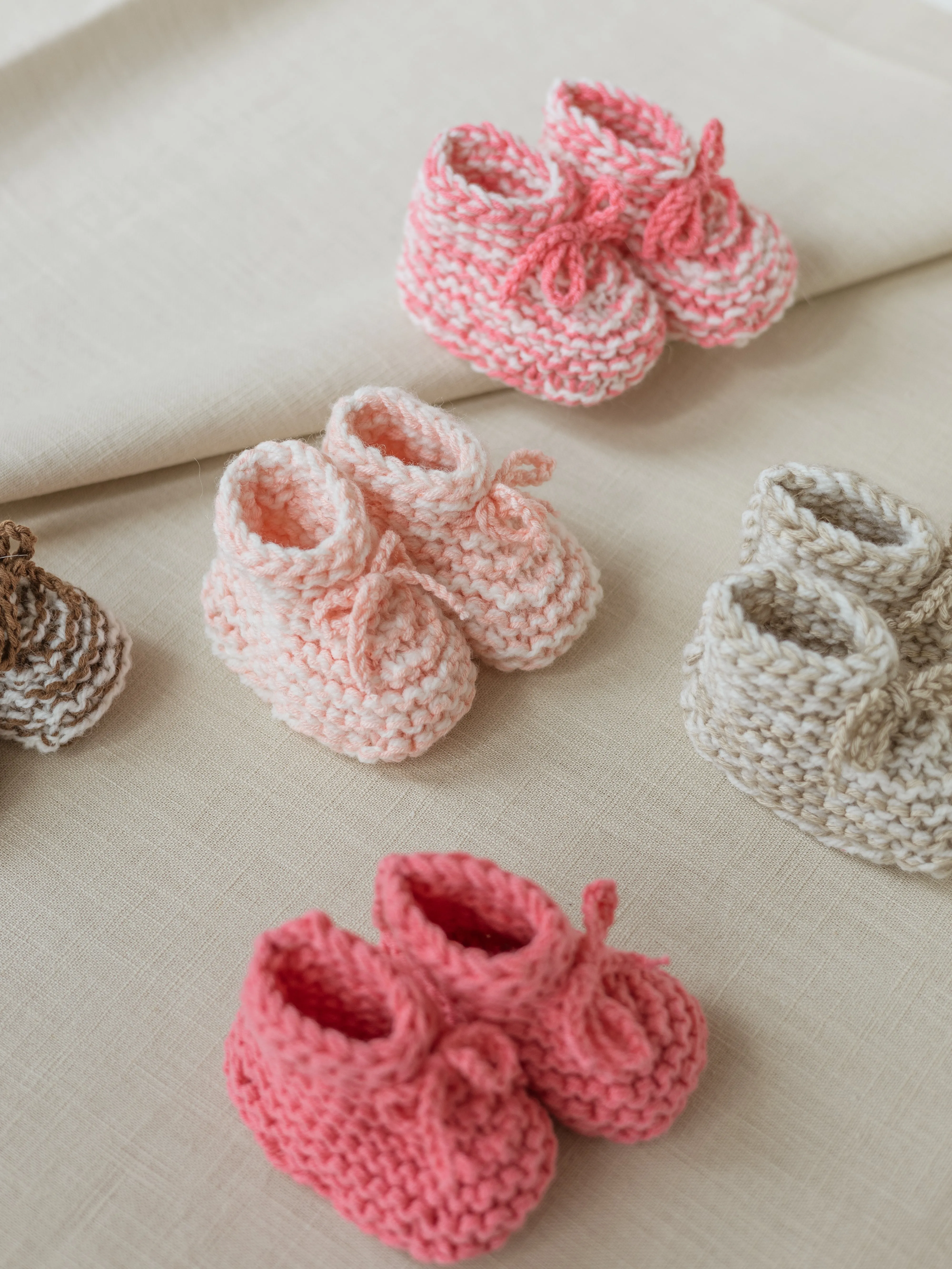 Baby booties / Melange bubblegum