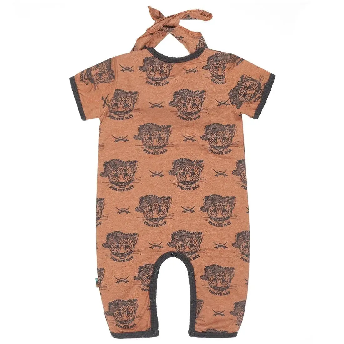 Baby Boys Suit Rust Brown Pirate Print | Dirkje