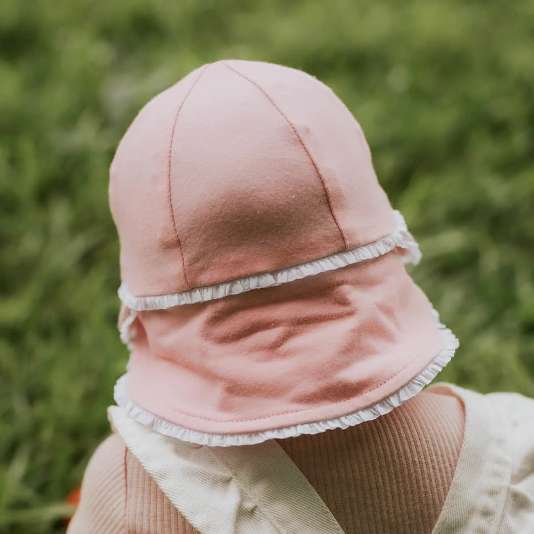 Baby Legionnaire Flap Sunhat - Blush Ruffle