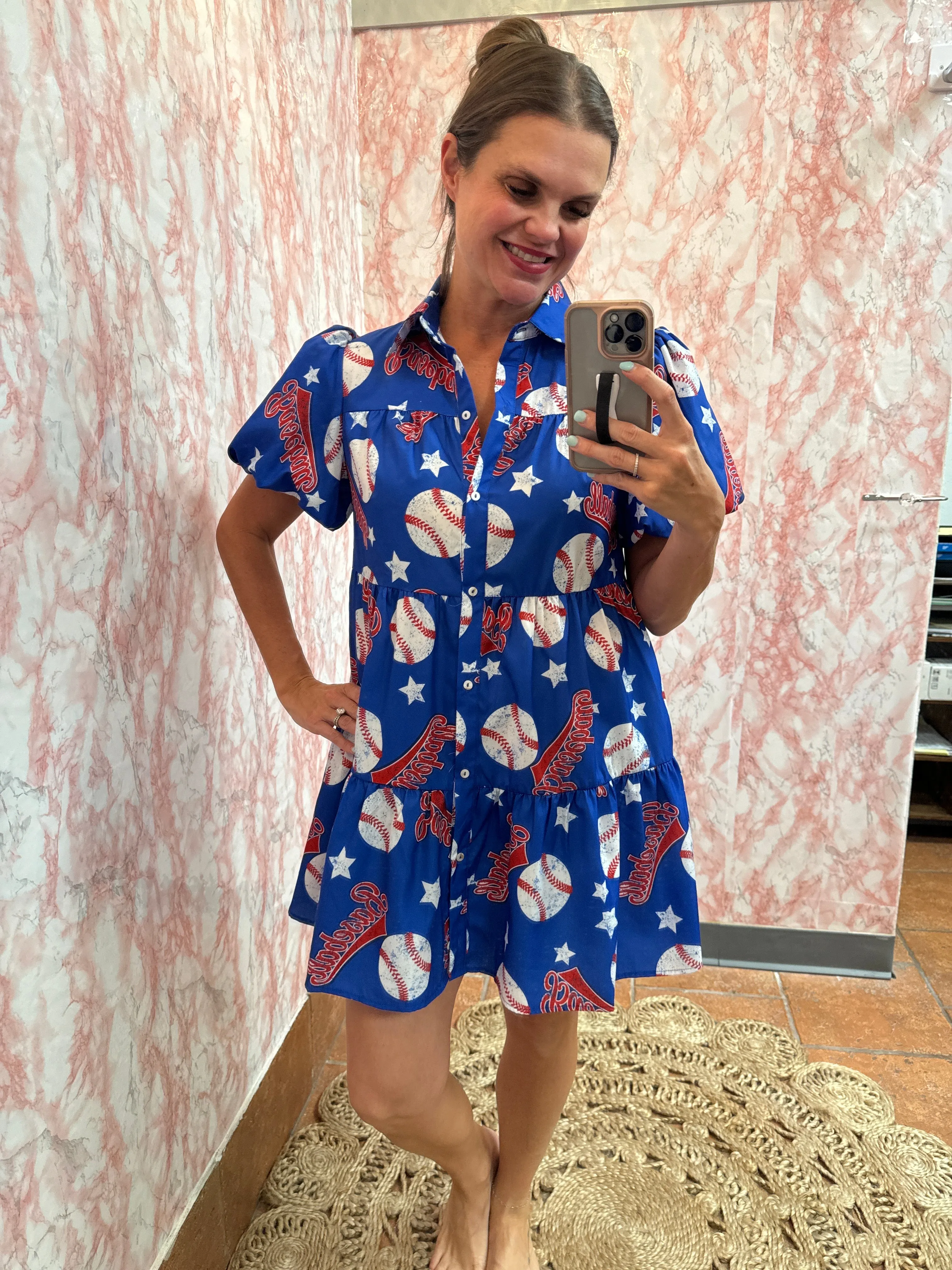 Baseball Print Dress