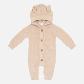 Bear Knitted Romper - Oatmeal