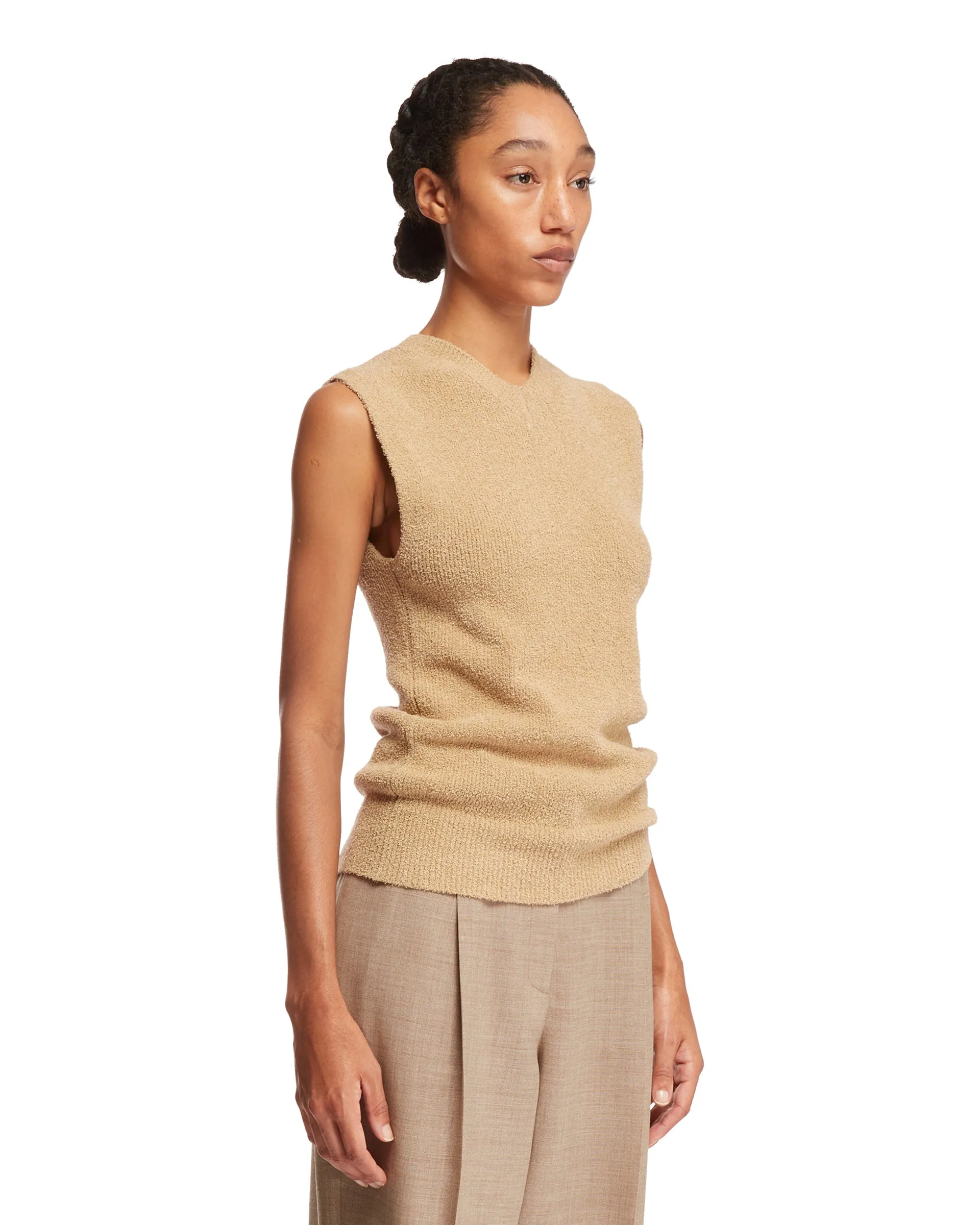 Beige Terry Knitted Top