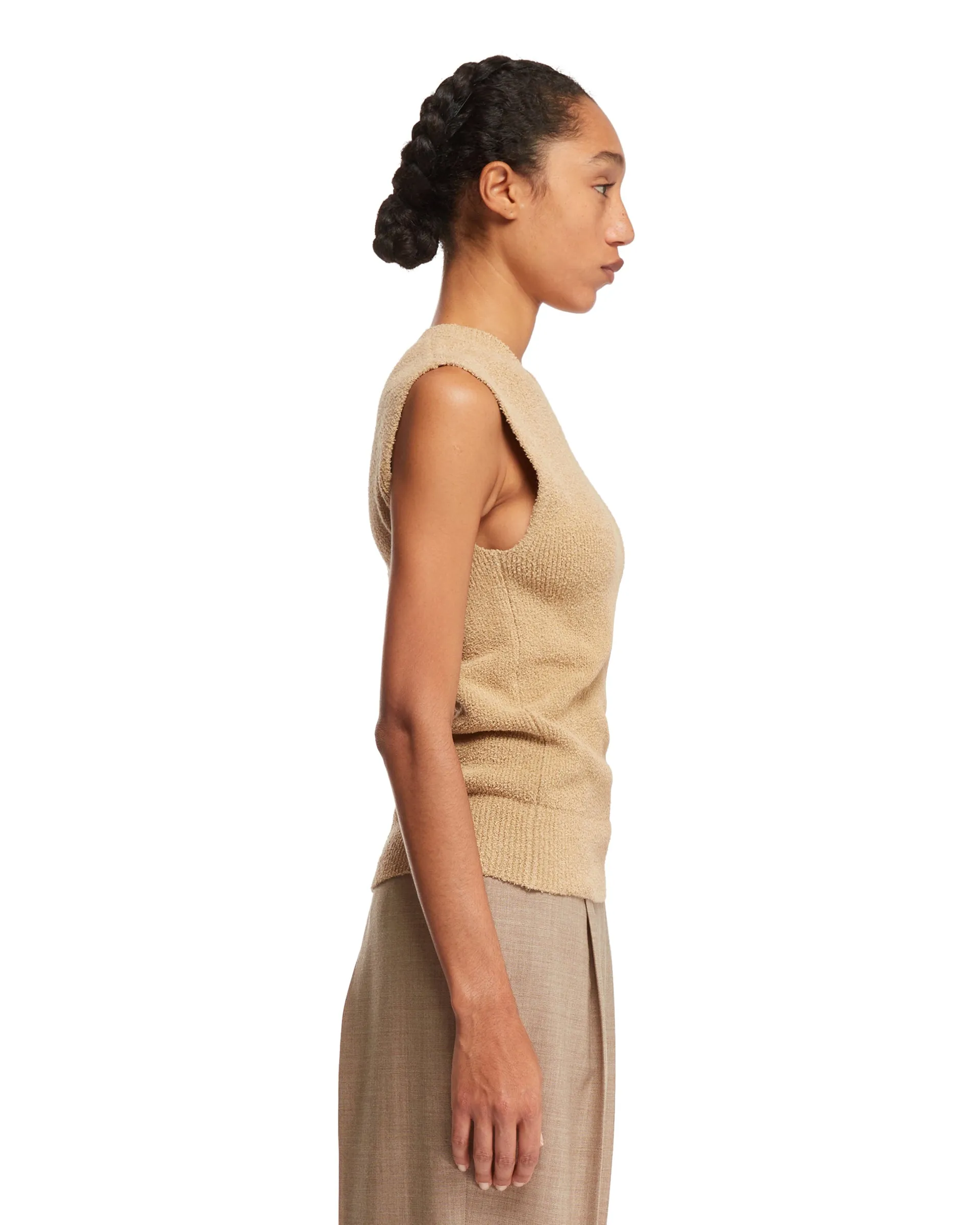 Beige Terry Knitted Top