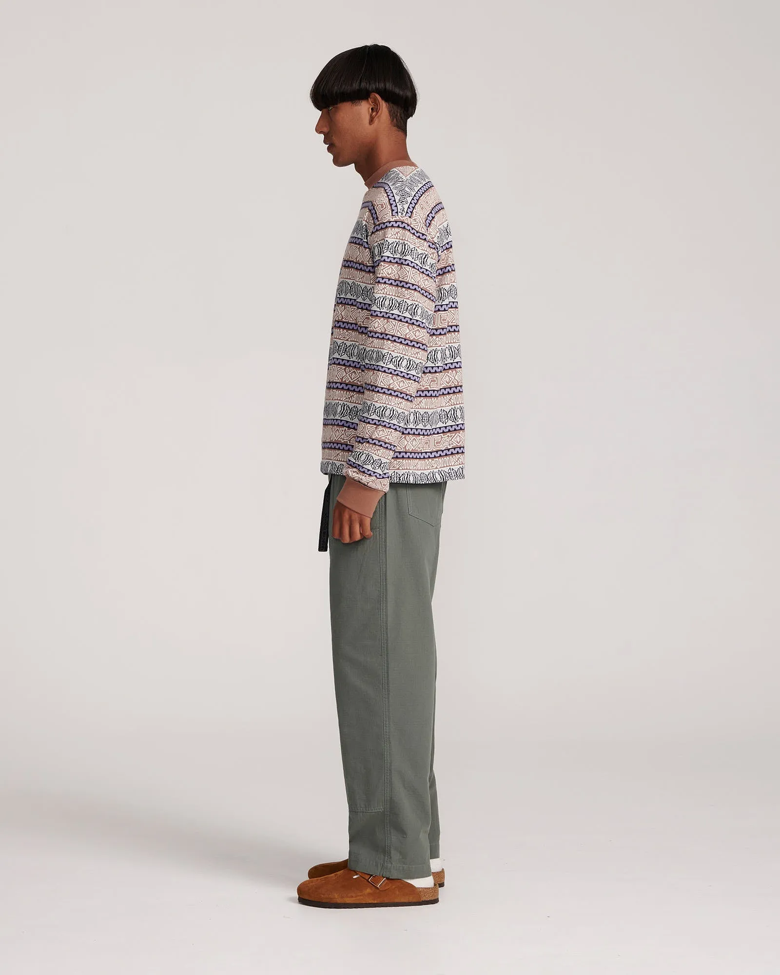 Bells Jacquard Longsleeve Tee - Blueberry