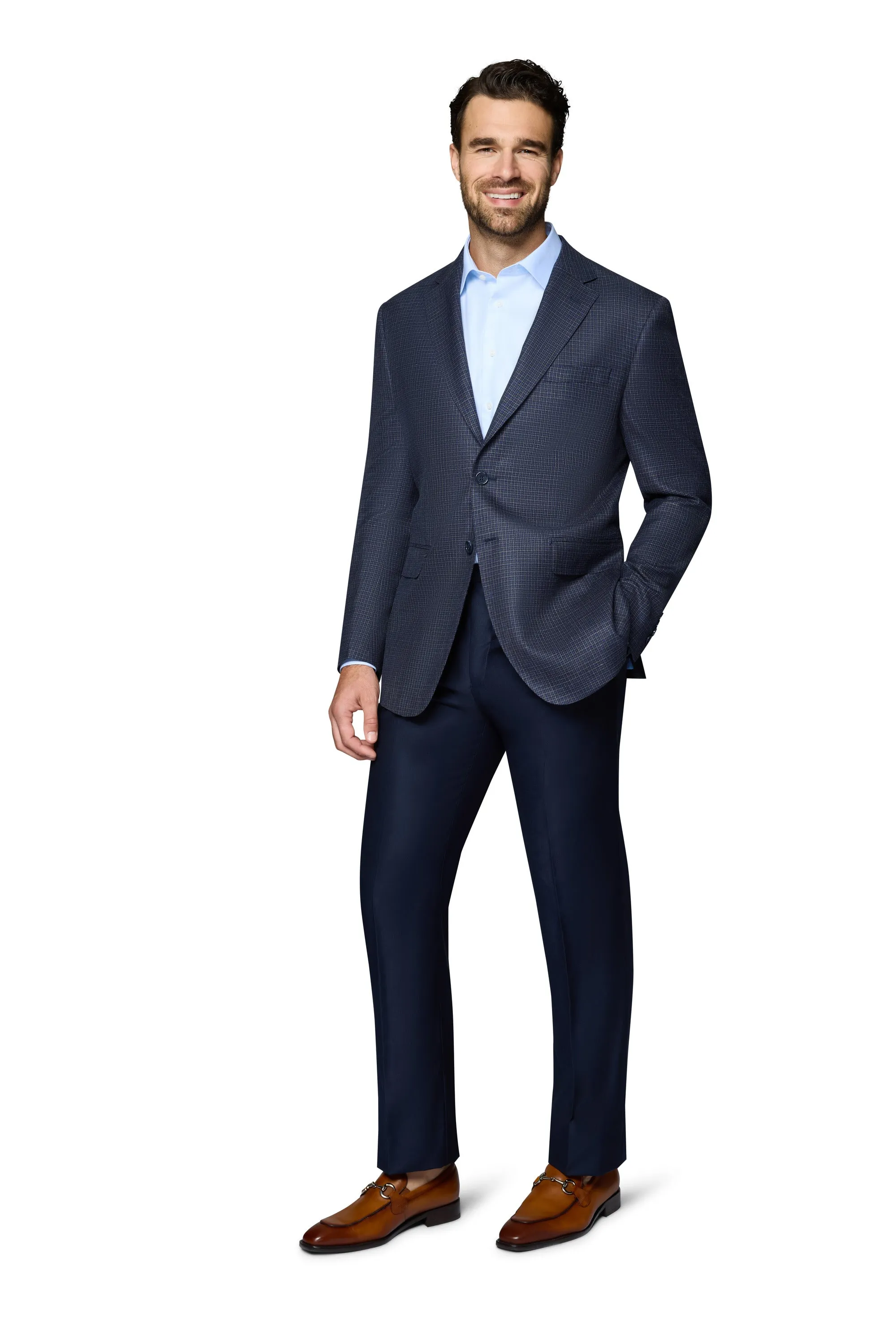 Berragamo Wool Sport Coat Modern Fit - Blue