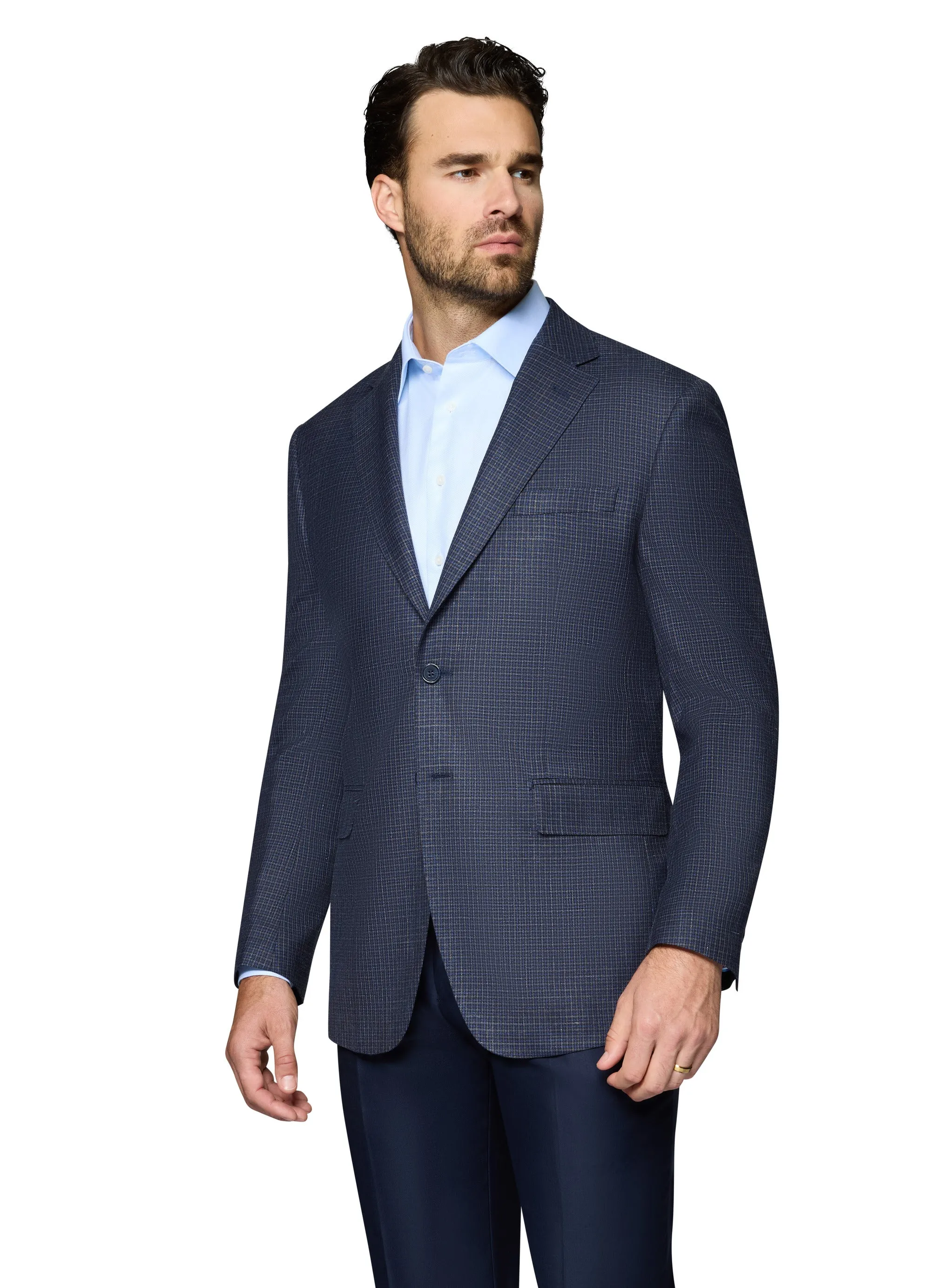 Berragamo Wool Sport Coat Modern Fit - Blue