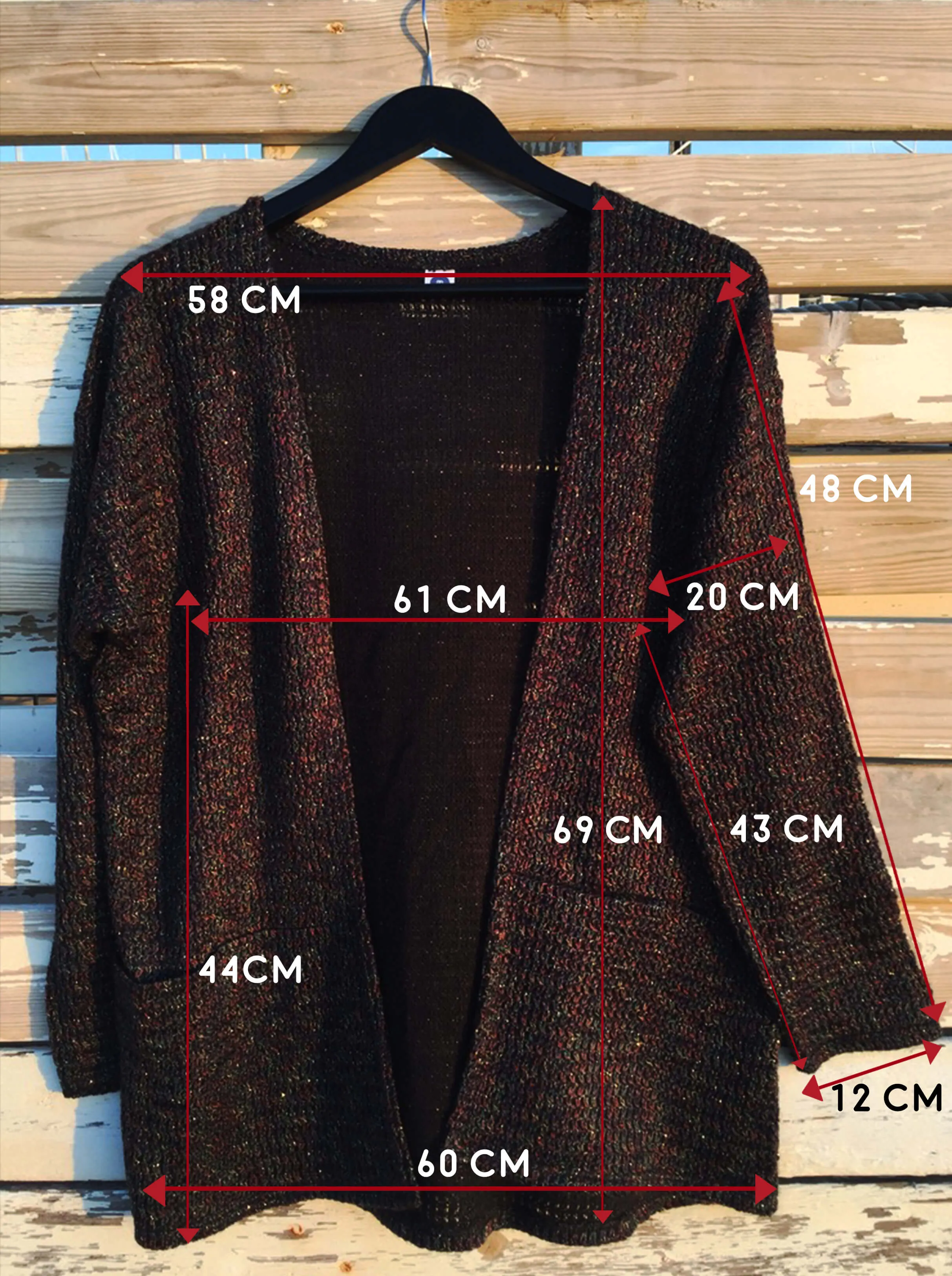 Black Mottled Sparkly Knitted Cardi