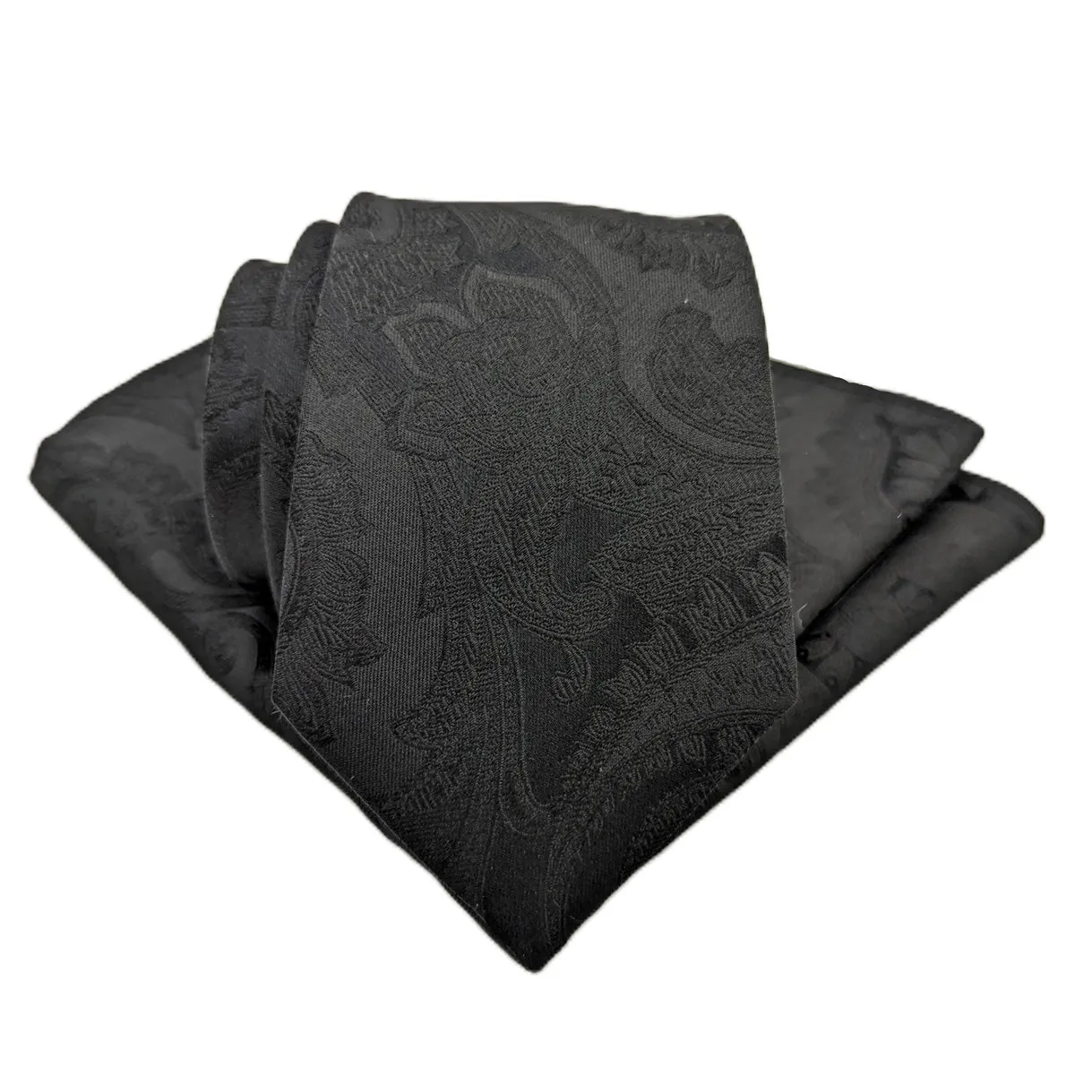 Black Paisley Silk Wedding Tie