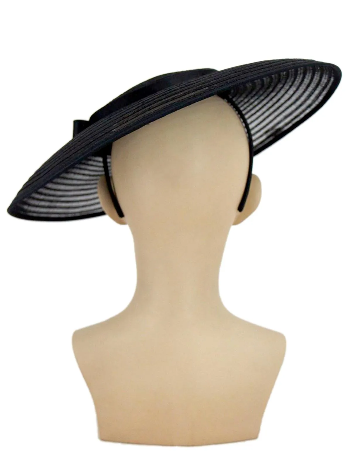 Black Sheer 1940s Style Tilt Hat