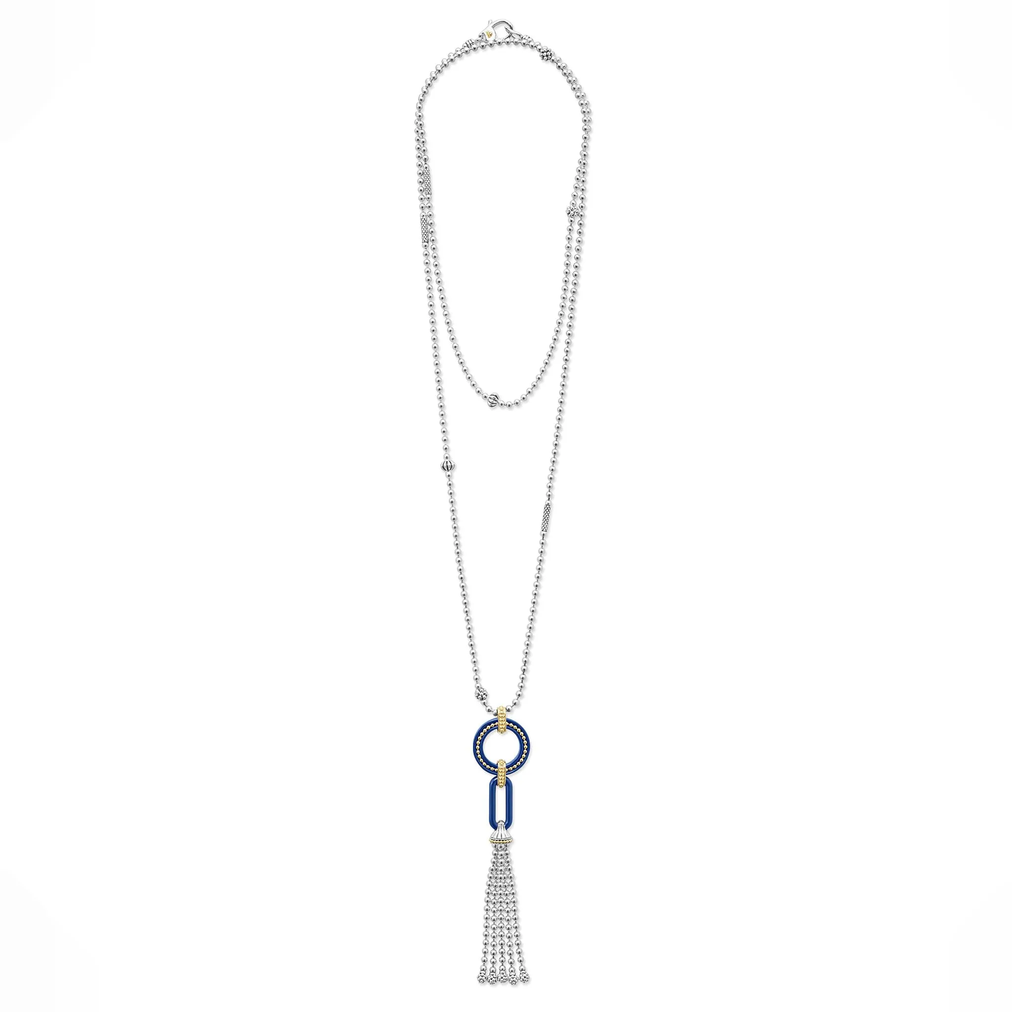 Blue Caviar Ultramarine Ceramic Tassel Pendant Necklace