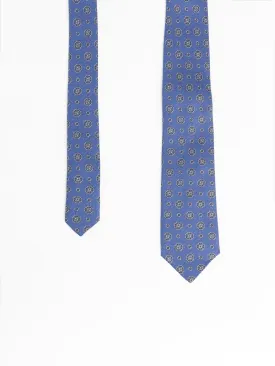 Blue Medallion Patterned Tie