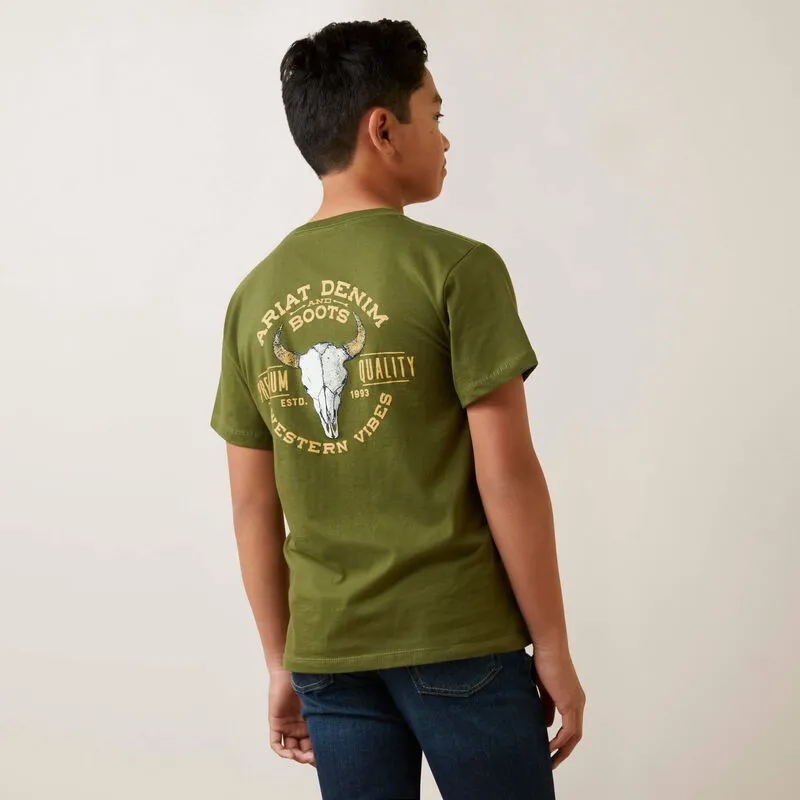 Boys Ariat Bison Skull T-Shirt