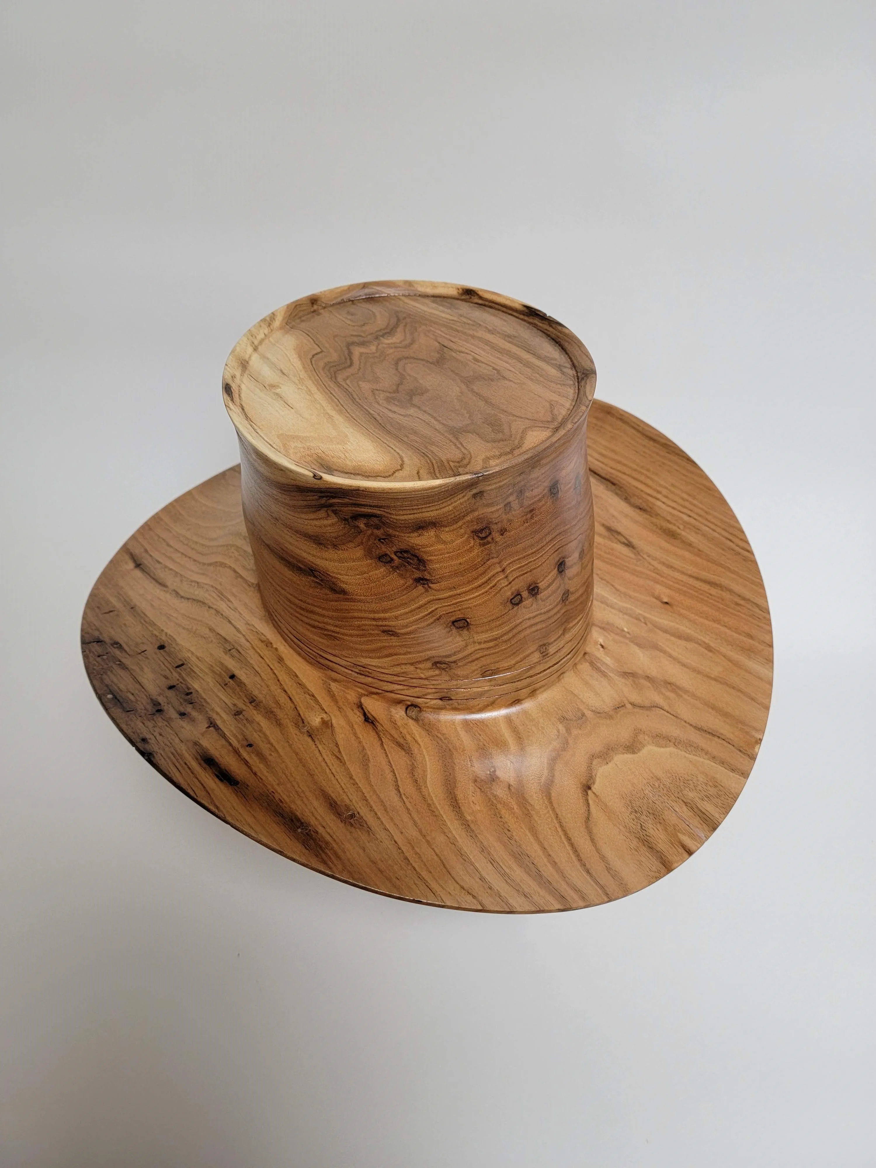 Butternut Cowboy Hat - Rare Wood Turned Men's Headwear