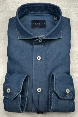 Calder Carmel Italian Denim Indigo Twill Sport Shirt in Denim