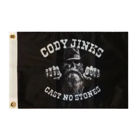 Cast No Stones 10"x14" Biker Flag