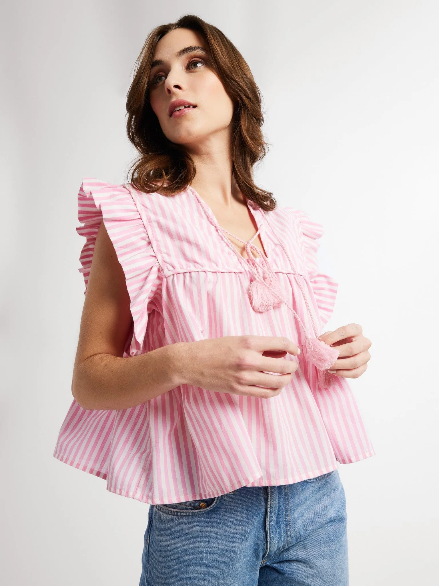 Chelsea Top in Bubblegum Stripe