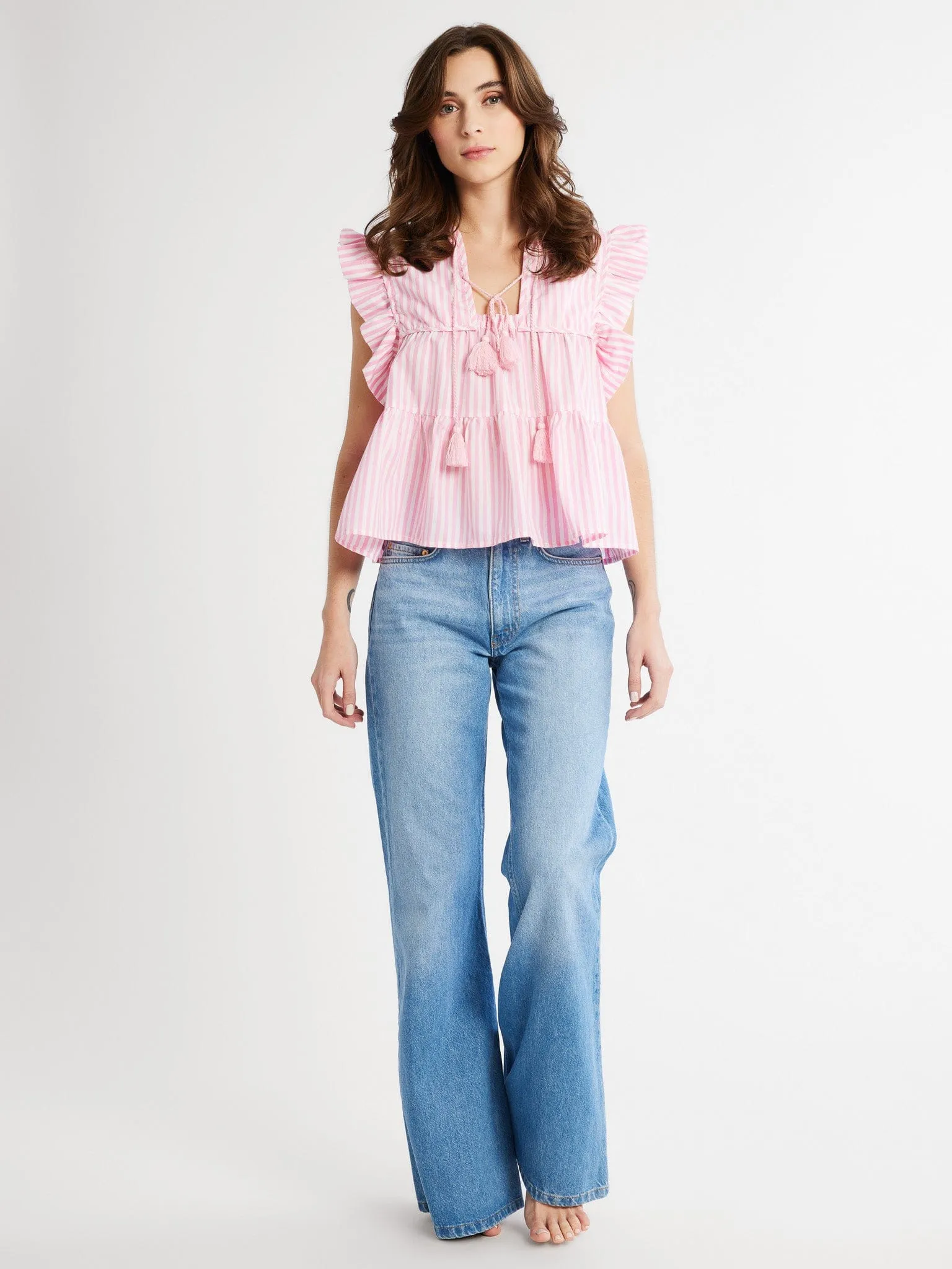 Chelsea Top in Bubblegum Stripe