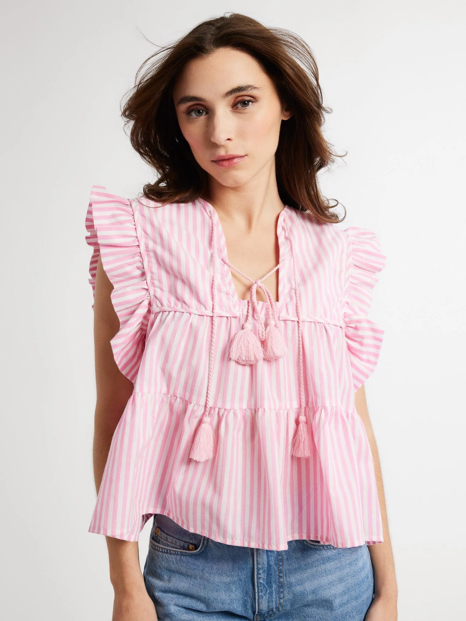 Chelsea Top in Bubblegum Stripe