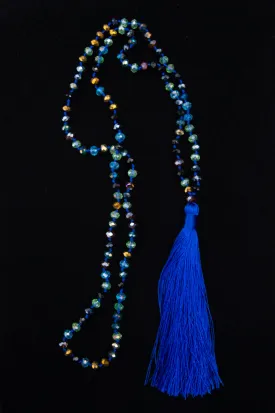 Cobalt Tassel Necklace