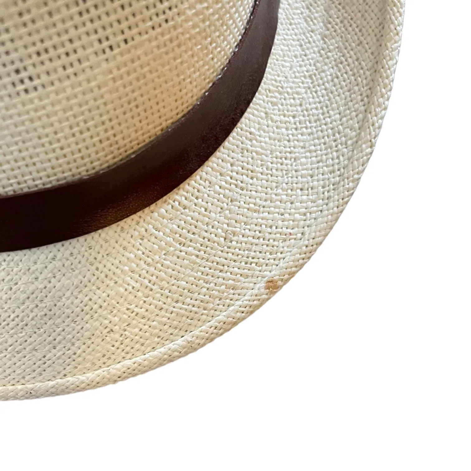 Cream Fedora With Brown Belt Decor Size 57