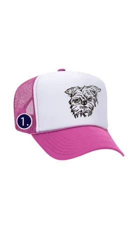 Custom Pet Portrait Trucker Hat with Mini Embroidery