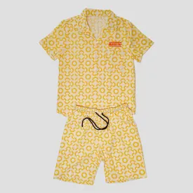 Defected Patterned Shirt And Shorts Set