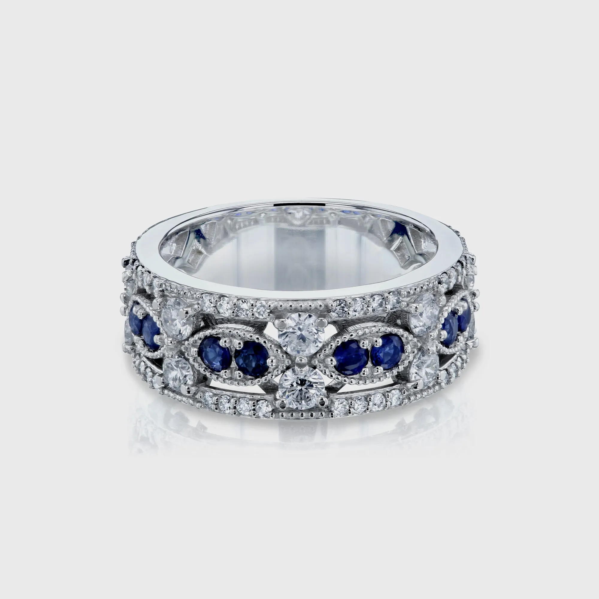 Diamond & Sapphire Fashion Band