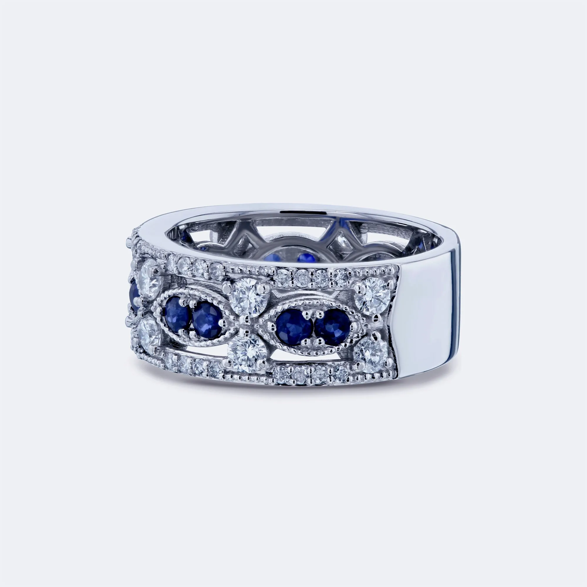 Diamond & Sapphire Fashion Band