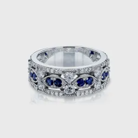 Diamond & Sapphire Fashion Band