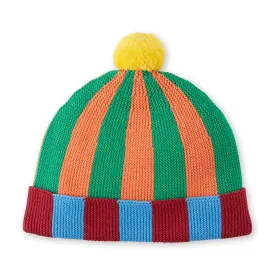 Dusen Dusen Cotton Striped Beanie - Blue/ Green