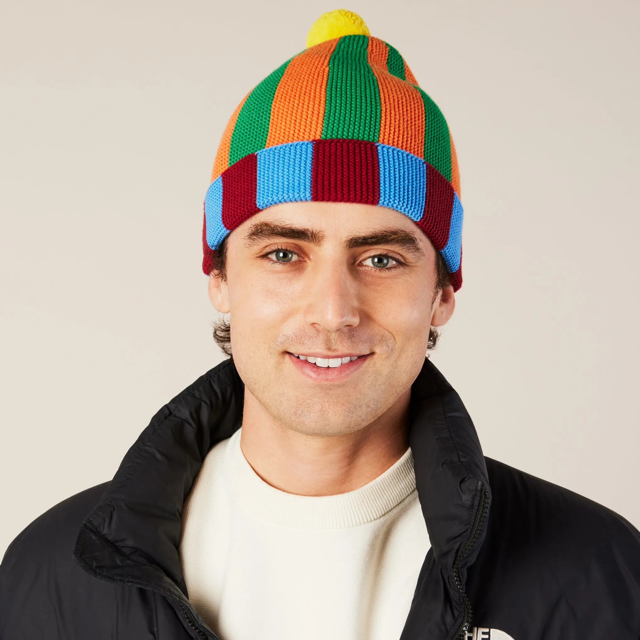 Dusen Dusen Cotton Striped Beanie - Blue/ Green