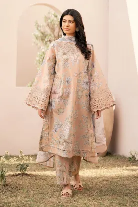 EMBROIDERED PRINTED LAWN UF-597