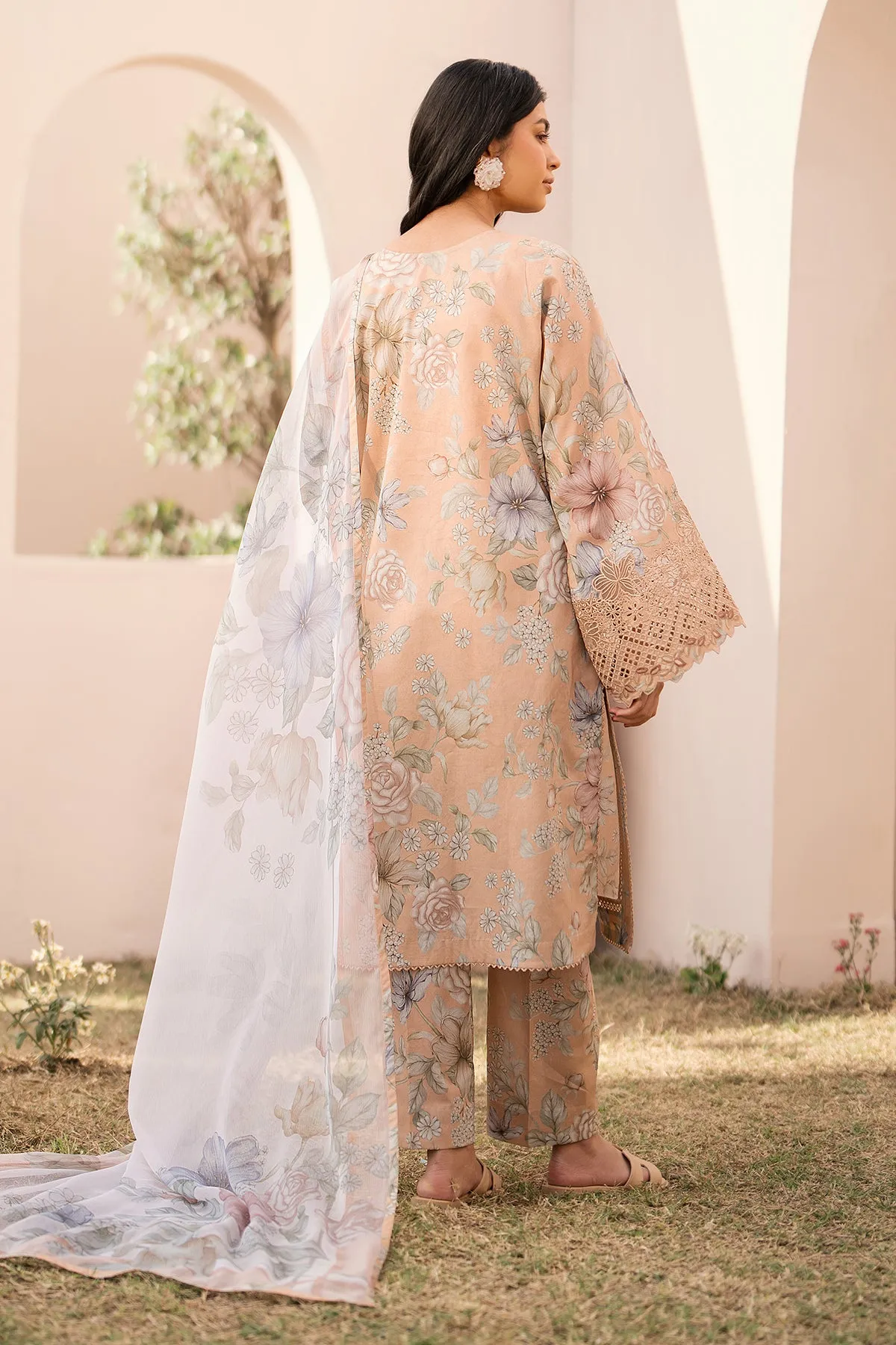 EMBROIDERED PRINTED LAWN UF-597