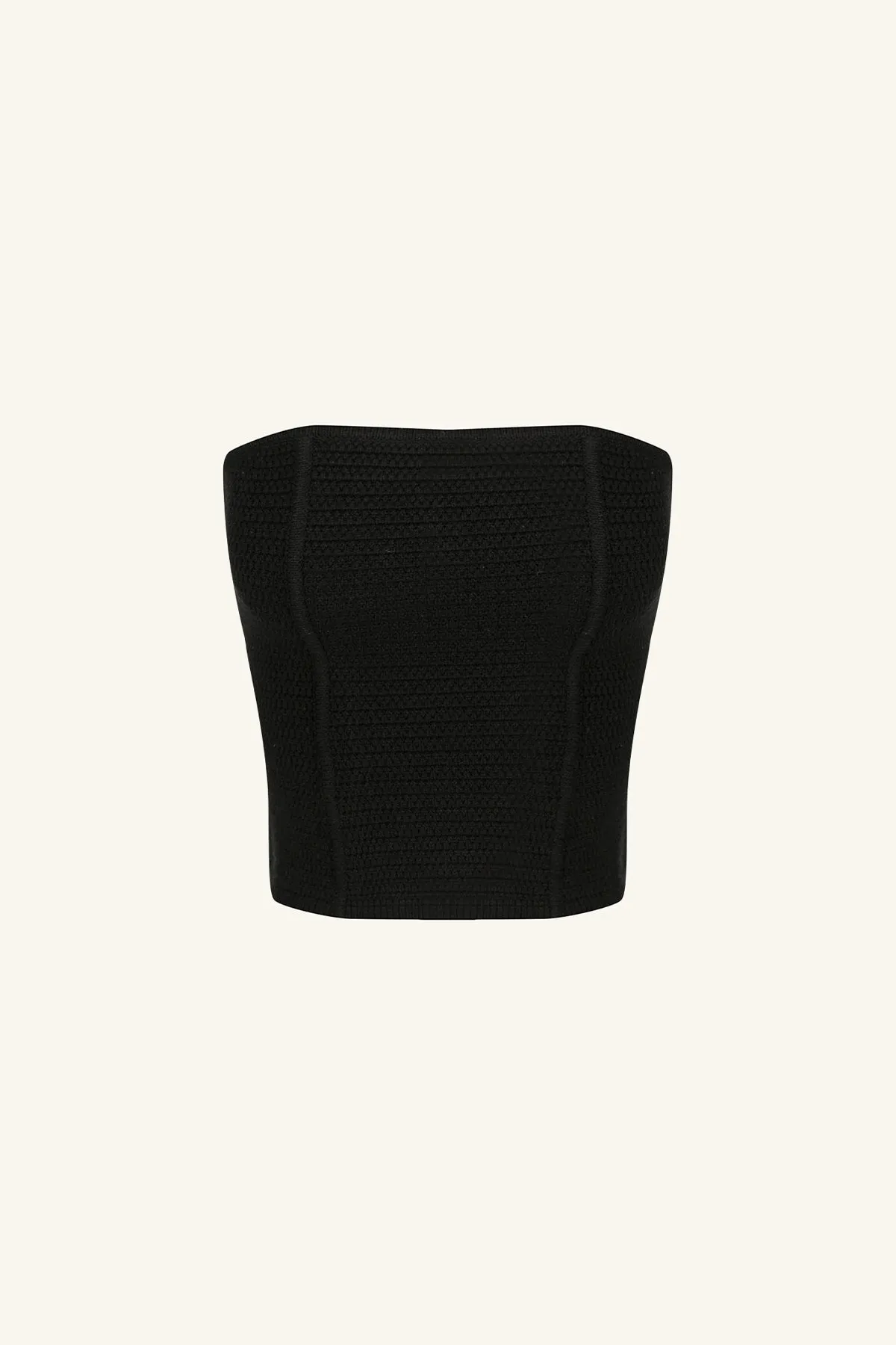 EVE PANELLED TUBE TOP - BLACK