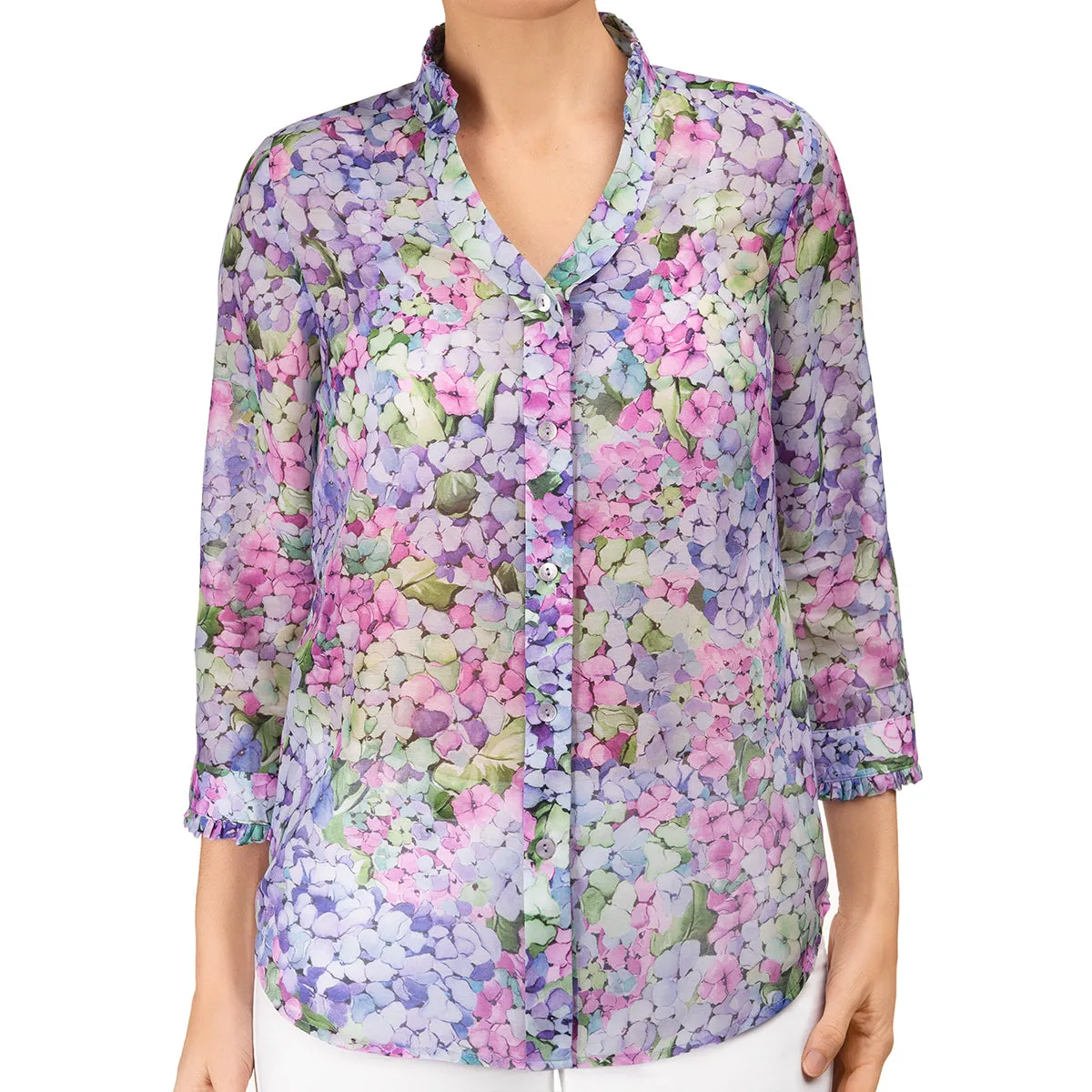 Fantasia Shirt in Hydrangeas