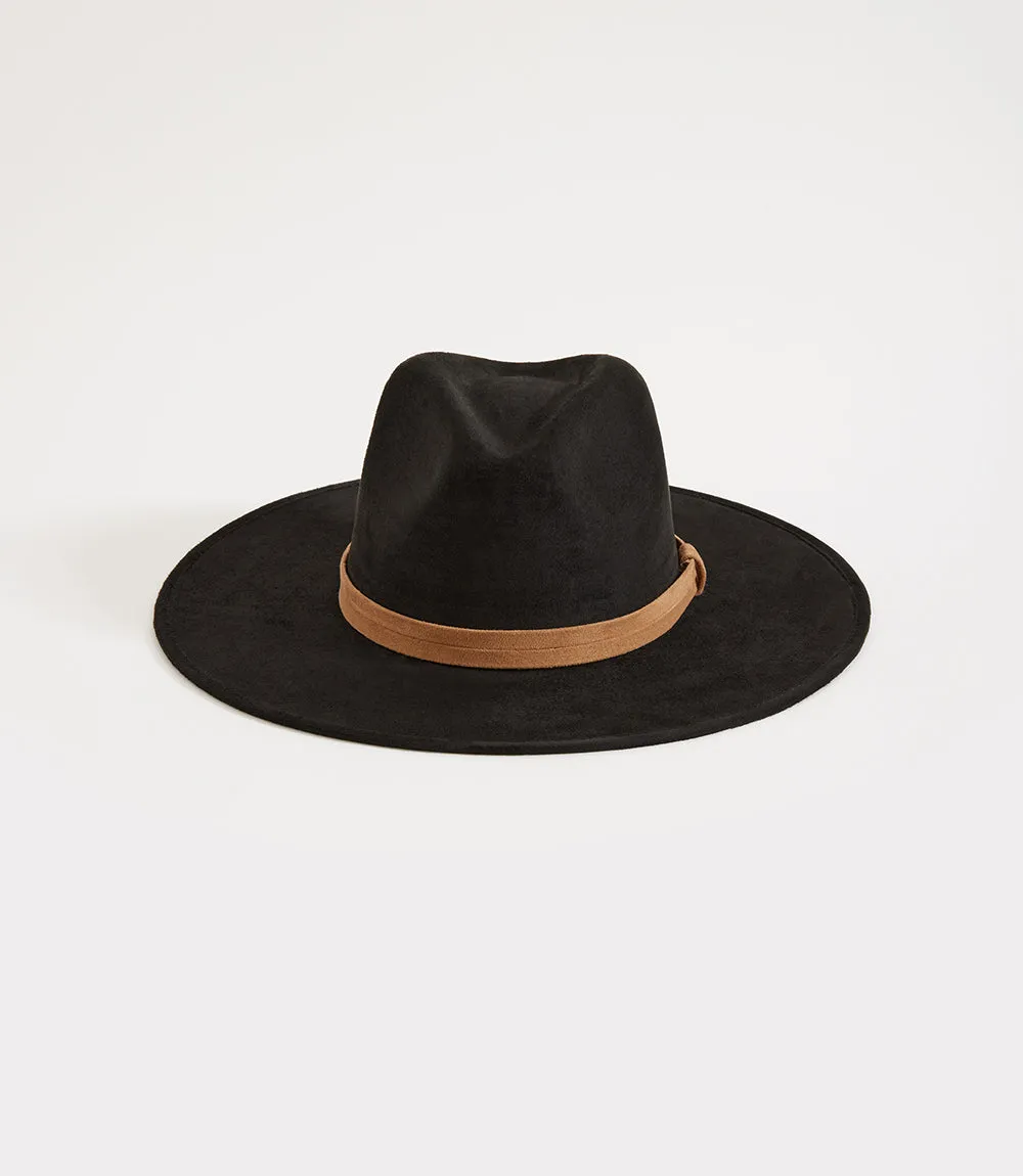 Faux Suede Fedora Hat