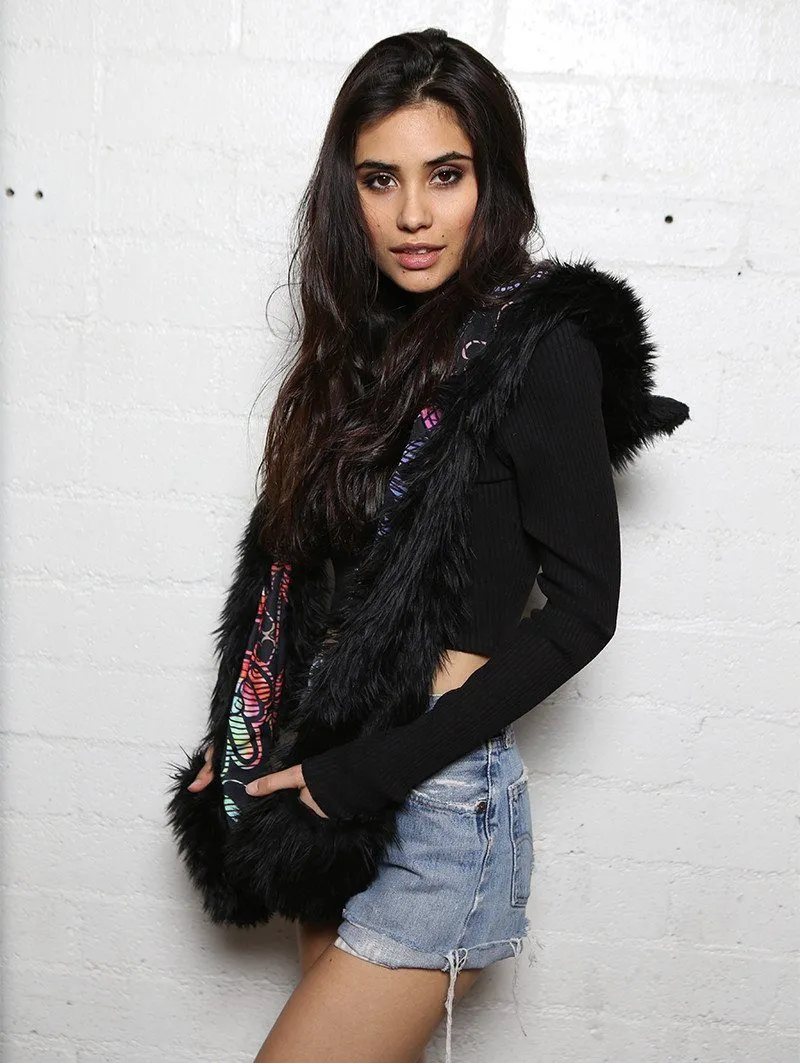 FauxEva Funky Black Wolf SpiritHood