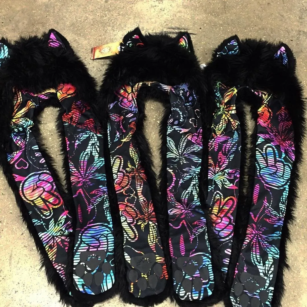 FauxEva Funky Black Wolf SpiritHood