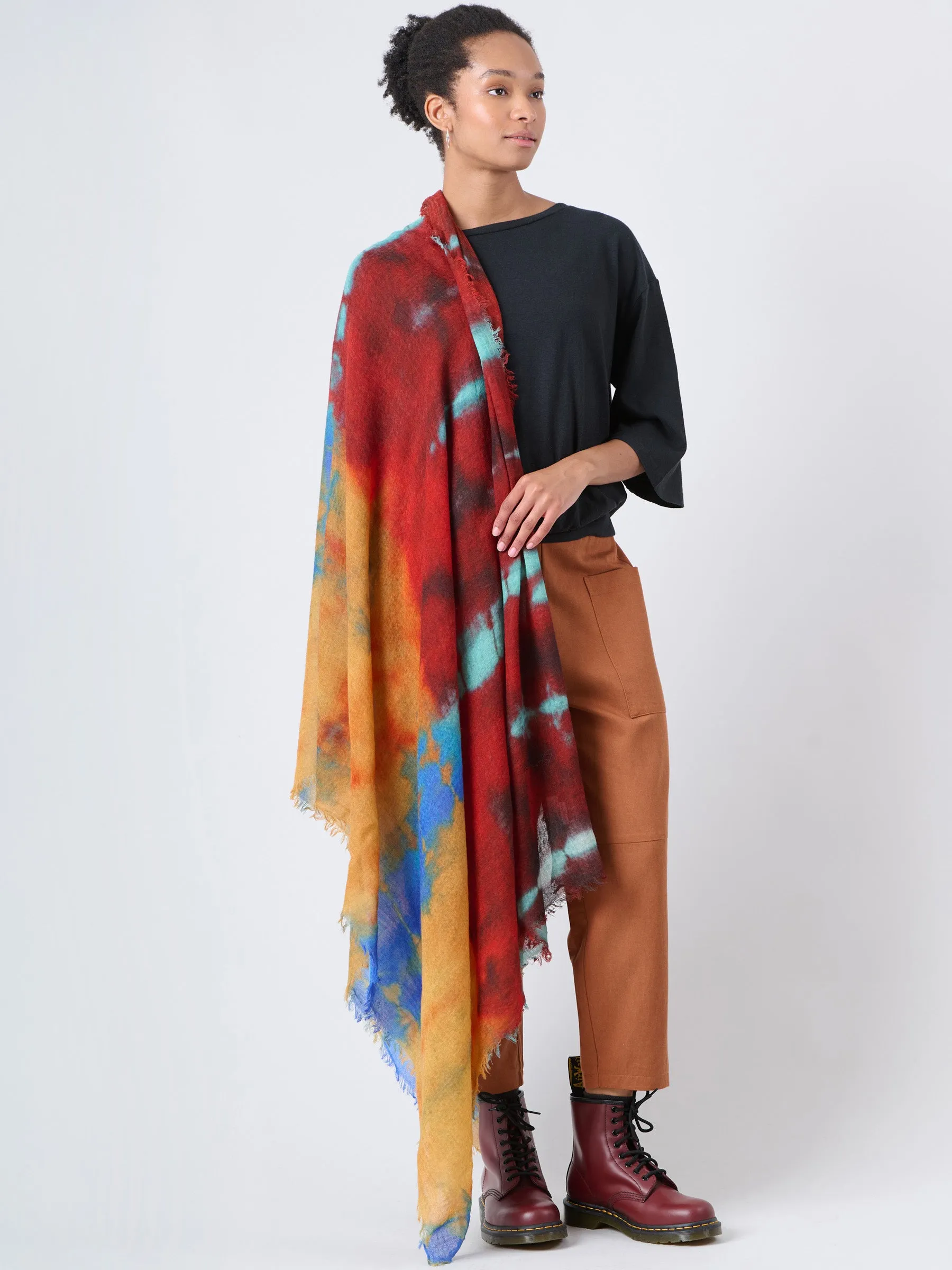 Fine Wool Print Scarf - Summer Dreams