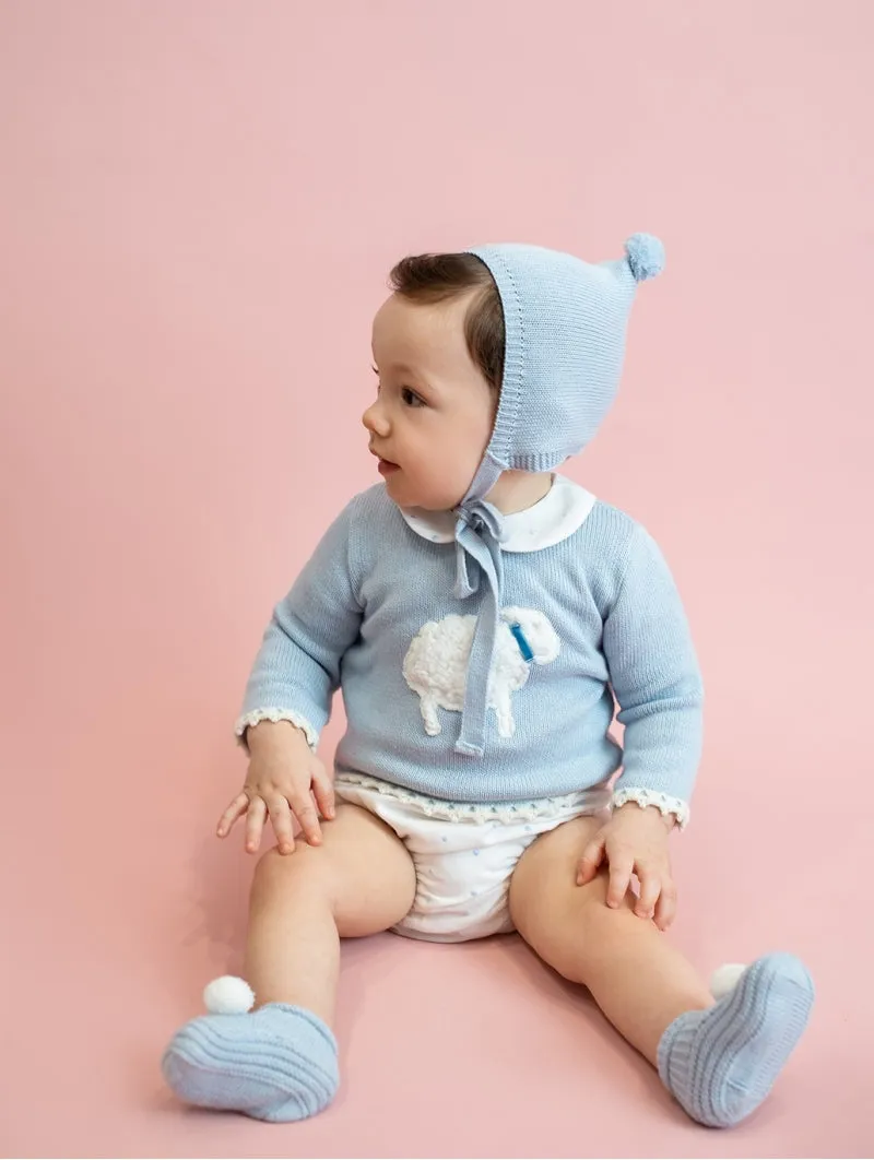 Foque Cashmere Baby Pom Pom Bonnet