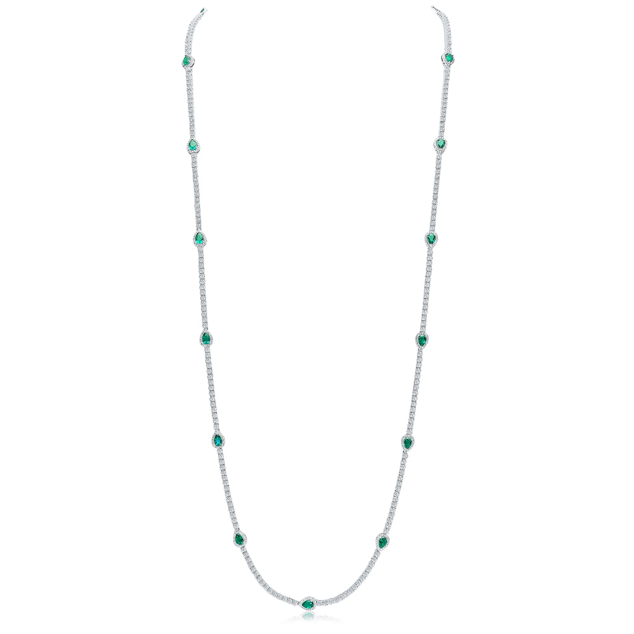 Francine Necklace (Emerald/White)